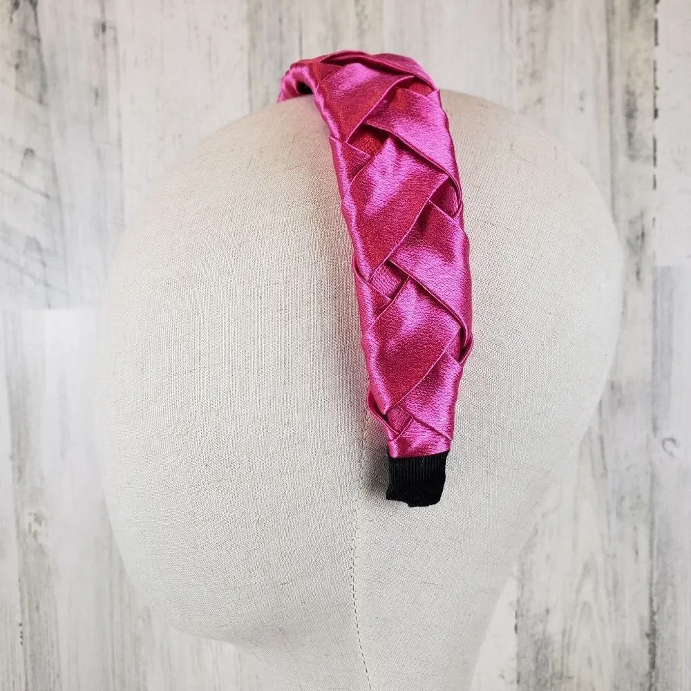Hot Pink Basket Weave Headband